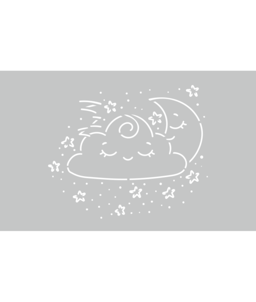 Chmurka i Księżyc- aplikacja 30x48cm
