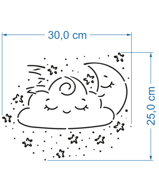 Alternative view of Chmurka i Księżyc- aplikacja 30x48cm